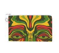 Psychedelic Jamaica Rastafari Demon Portable Canvas Coin Purse Fashion Pencil Case Travel Makeup Bag