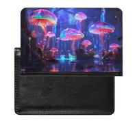 Psychedelic Jellyfishes Passport Holder Travel Wallet Cover Case with Card Slot Organiser for Men Women