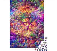 Psychedelic_Jungle_ Wooden Jigsaw Puzzle for Adults 1000 Piece Puzzles for Teenagers Creative Jigsaw Puzzles Family Challenging Games Toys 1000pcs (75x50cm)