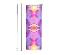 Psychedelic Kaleidoscope 20-Ounce Coffee Travel Mug with a Straight Straw Compatible with car Cup Holders Perfect for Travel