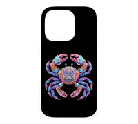 Psychedelic Kaleidoscopic Fractal Crab Retro Art Case for iPhone 14 Pro