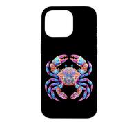 Psychedelic Kaleidoscopic Fractal Crab Retro Art Case for iPhone 16 Pro