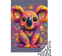 Psychedelic Koala Art Print Jigsaw Puzzles Puzzles for Adults Kids. 1000 Pieces Great Gifts Challenge Toy Educational Game Home Decoration for Adults& Kids Age 14 Years Up 70x50cm/1000pcs
