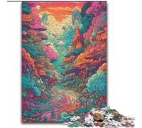Psychedelic Landscape 1000 Piece Jigsaw Puzzles for Teenagers, Challenging Game And Family Play Birthday Present, Gifts, Wall Art (50x75cm)