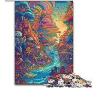 Psychedelic Landscape Jigsaw Puzzles for Adults 1000 Piece, Help The Brain Exercise Addictive Toys to Cultivate Patience Perfect Decoration (26x38cm)