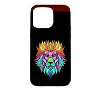 Psychedelic Lion Art, Hippie Tribal Tie Dye Trippy Case for iPhone 15 Pro Max