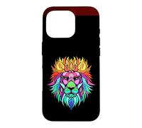 Psychedelic Lion Art, Hippie Tribal Tie Dye Trippy Case for iPhone 16 Pro