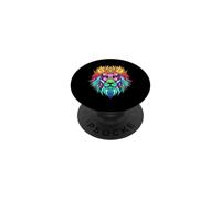 Psychedelic Lion Art, Hippie Tribal Tie Dye Trippy PopSockets Adhesive PopGrip