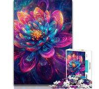 Psychedelic Lotus 1000 Pieces Jigsaw Puzzles for Adults And Teens,Family Game Stress Reliever Difficult Challenge Artists Collection,Fine Art (38x26cm)