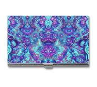 Psychedelic Mandala Hypnosis Business Card Holder Slim Case Metal