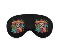 Psychedelic Mexican Skull Flower Cactus Sleep Mask Soft Blackout Eye Mask Eye Shade Cover with Adjustable Strap for Men Women