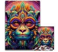 Psychedelic Monkey 1000 Pieces Puzzle Gifts Impossible Jigsaw Puzzles for Adults Challenging Brain Teaser for Teenagers, Family Fun Interactive Game 50x75CM/19.68x29.52inch