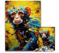 Psychedelic Monkey Adult Jigsaw Puzzles 1000 Pieces Challenging Puzzles Creative Family Game & Home Decor, for Teenagers 50x75CM/19.68x29.52inch