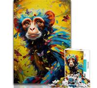 Psychedelic Monkey Jigsaw Puzzles for Adults 2000 Piece Puzzle,Challenging Game And Family Play for Is Ideal As A Gift for The Whole Family 70x100cm