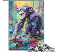 Psychedelic Monkey Jigsaw Puzzles for Adults, Decompressing Intellectual Educational Toy Educational Game for Birthday, Chrismas (50x75cm)