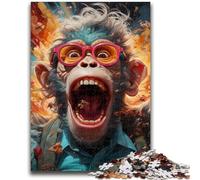 Psychedelic Monkey Jigsaw Puzzles for Adults Teenagers Jigsaws Puzzle,Help The Brain Exercise Addictive Toys to Cultivate Patience Parent-child Interaction (50x75cm)