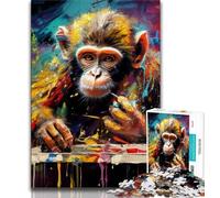 Psychedelic Monkey Jigsaw Puzzles for Teenagers 2000 Jigsaws,Staycation Kill Time Every Piece Is Unique - Challenging Family Fun Game 70x100cm