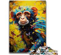 Psychedelic Monkey JigsawPuzzle 1000 Pieces for Adults,Challenging To Complete But Fun And Humorous Unique Home Decor And Gifts (38x26cm)