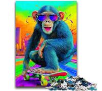 Psychedelic Monkey JigsawPuzzle 1000 Pieces for Teenagers,Challenging To Complete But Fun And Humorous Birthday Present,Gifts,Wall Art (50x75cm)