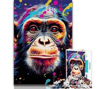 Psychedelic Monkey JigsawPuzzle 2000 Pieces for Adults,Family Game Stress Reliever Difficult Challenge Secret Santa Gifts 70x100cm