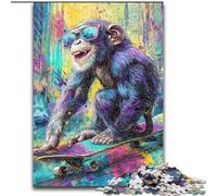 Psychedelic Monkey Jigsaws Puzzles 1000 Pieces for Adults Gifts, Brain Intelligence Challenge Addictive Toys Birthday Gifts for Age 14+ (26x38cm)