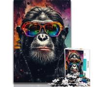 Psychedelic Monkey Jigsaws Puzzles 2000 Pieces for Teenagers Gifts,Challenging Family Activity Games DIY Toy for Home Wall Decor Gifts 70x100cm