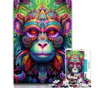 Psychedelic Monkey Puzzles 1000 Pieces for Teenagers,Help The Brain Exercise Addictive Toys to Cultivate Patience Great Gift (75x50cm)