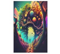 Psychedelic Monster 1000 Piece Jigsaw Puzzle- Brain Teaser Game for Adults & Children - Educational Activities Wooden Jigsaws 78×53cm