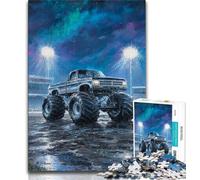 Psychedelic Monster Truck Adult Jigsaws 1000 Pieces Difficult,Family Game Stress Reliever Difficult Challenge Great Gifts And Toys 38x26cm
