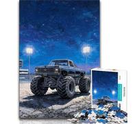 Psychedelic Monster Truck Jigsaw Puzzles for Teenagers 1000 Piece Puzzle,Fun Games Every Piece Is Unique - Challenging Family Fun Game (38x26cm)