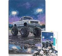 Psychedelic Monster Truck Puzzles for Adults Teens 1000pc Puzzle,Help The Brain Exercise Addictive Toys to Cultivate Patience A Work of Art (38x26cm)