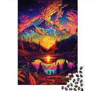 Psychedelic Mountain Landscape DIY Jigsaw Puzzle for Adults Kids 1000 Pieces Eco-friendly Paper Fun And Challenging Family Game 70x50cm/1000pcs