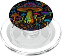 Psychedelic Mushroom Art Groovy 70s Retro Black Light Style PopSockets PopGrip for MagSafe