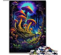 Psychedelic Mushroom Forest 1000 Piece Jigsaw Puzzles for Teenagers, Family Activity with Matching Poster And Trivia Sheet for Age 14+ (50x75cm)