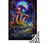 Psychedelic Mushroom Forest 1000 Piece Puzzle Age 18 Years Upe Ducational Games Adult Puzzles for Women for Kids Age 12 Years Up 1000pcs (38x26cm)