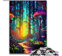 Psychedelic Mushroom Forest Jigsaw Puzzles for Teenagers 1000 Pieces, Relax Games Enhance Love between Couples for Age 14 (26x38cm)