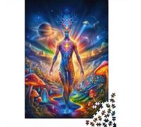 Psychedelic Mushroom Forest Jigsaw Puzzles Puzzles for Adults Kids. 1000 Piece Great Gifts Challenge Toy Educational Game Home Decoration for Educational Games Gifts 70x50cm/1000pcs