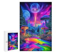 Psychedelic Mushroom Forest Puzzle 1000 Teile Schwer Puzzle Spielzeug Lernspiel Impossible Herausforderungsspielzeug Für Erwachsene Kinder 1000 PCS