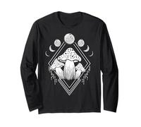 Psychedelic Mushroom Hippie Moon Phase Cottagecore Aesthetic Long Sleeve T-Shirt