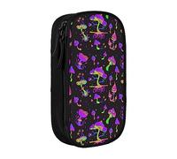 Psychedelic Mushroom Magic Neon Purple Pencil Case Pencil Holder Pen Pouch Stationery Box Storage Organizer Bag Pink