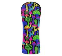 Psychedelic Mushroom Pattern Golf Covers Premium Leather Headcovers with Number Tag for Fairway Wood Hybrid
