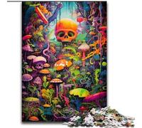 Psychedelic Mushroom Skull Adult Jigsaws 1000 Pieces Difficult, Family Game Stress Reliever Difficult Challenge Great Gifts And Toys (50x75cm)