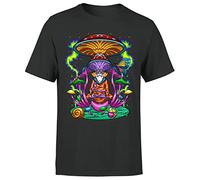 Psychedelic mushroom wise Yoga Meditation Hippie Fungi Mens T-Shirt #P1#Or#A Black 3XL