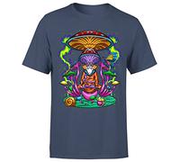 Psychedelic Mushroom Wise Yoga Meditation Hippie Fungi Mens T-Shirt #P1#Or#A Navy Blue XXL