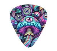 Psychedelic-Mushrooms-Eyes 12 Pack Guitar Picks With 3 Thicknesses And Storage Box, Abs Plectrums For Electric Bass Guitar Players