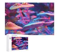 Psychedelic Mushrooms Funny Wooden Picture Puzzle Wood Jigsaw Creative Gift for Adults And Family Game