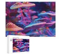 Psychedelic Mushrooms Funny Wooden Picture Puzzle Wood Jigsaw Creative Gift for Adults And Family Game