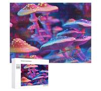 Psychedelic Mushrooms Funny Wooden Picture Puzzle Wood Jigsaw Creative Gift for Adults And Family Game
