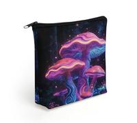 Psychedelic Mushrooms Makeup Bag with Sturdy Zipper，Linen Material Storage Bag,Large Capacity And Multi-Purpose Cosmetic Bag for Daily Life, Travel, Outings, Business Trips And Other Occasions