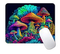 Psychedelic Mushrooms Mouse Pad, Colorfull Gaming Mouse Pad, Magical Forest Mousepad, Non-Slip Rubber Base Computer Mice Pad For School Home Office, 7.9X9.4 Inch, Aesthetic Modern Art